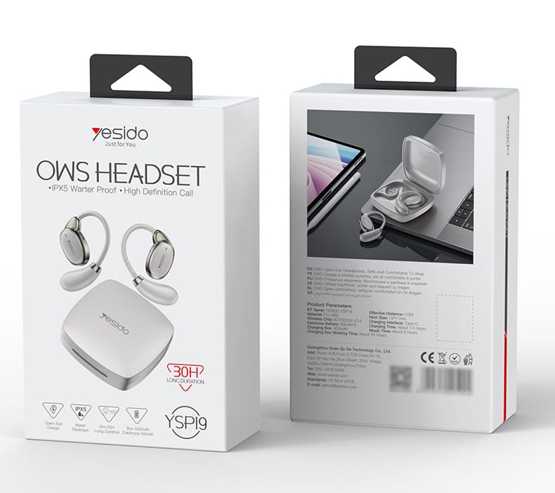 Yesido Écouteurs Sans Fil Traduction Instantanée – Application Dédiée, Son HD, 30+ Langues, IPX5, USB-C